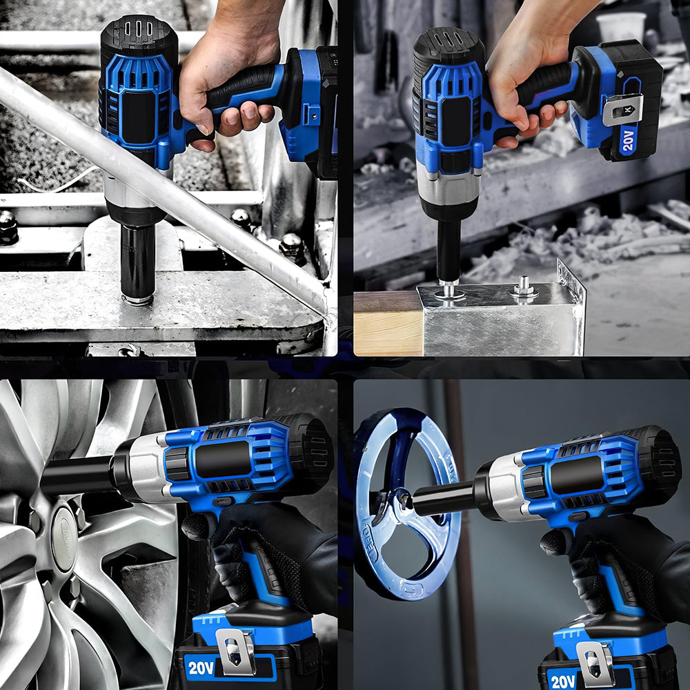 1/2" 20V Brushless Impact Wrench Kit with 3.0Ah Battery and 4 Sockets