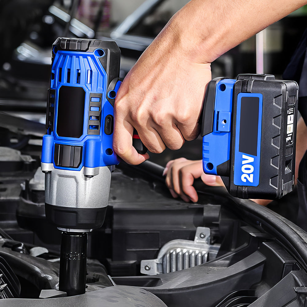 1/2" 20V Brushless Impact Wrench Kit with 3.0Ah Battery and 4 Sockets