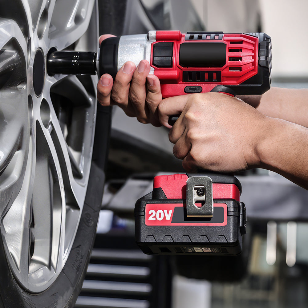 1/2" 20V Brushless Impact Wrench Kit with 3.0Ah Battery and 4 Sockets