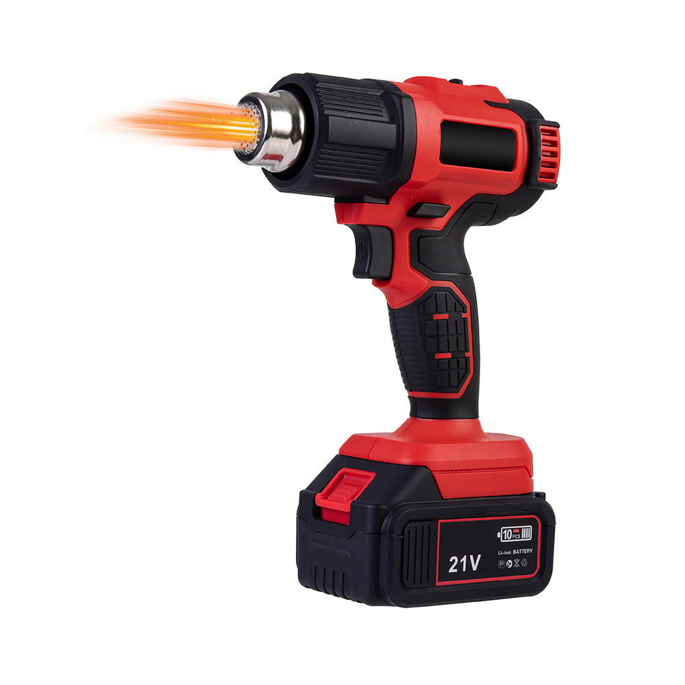 21V Cordless Heat Gun Kit with 2 Batteries and 5 Nozzles