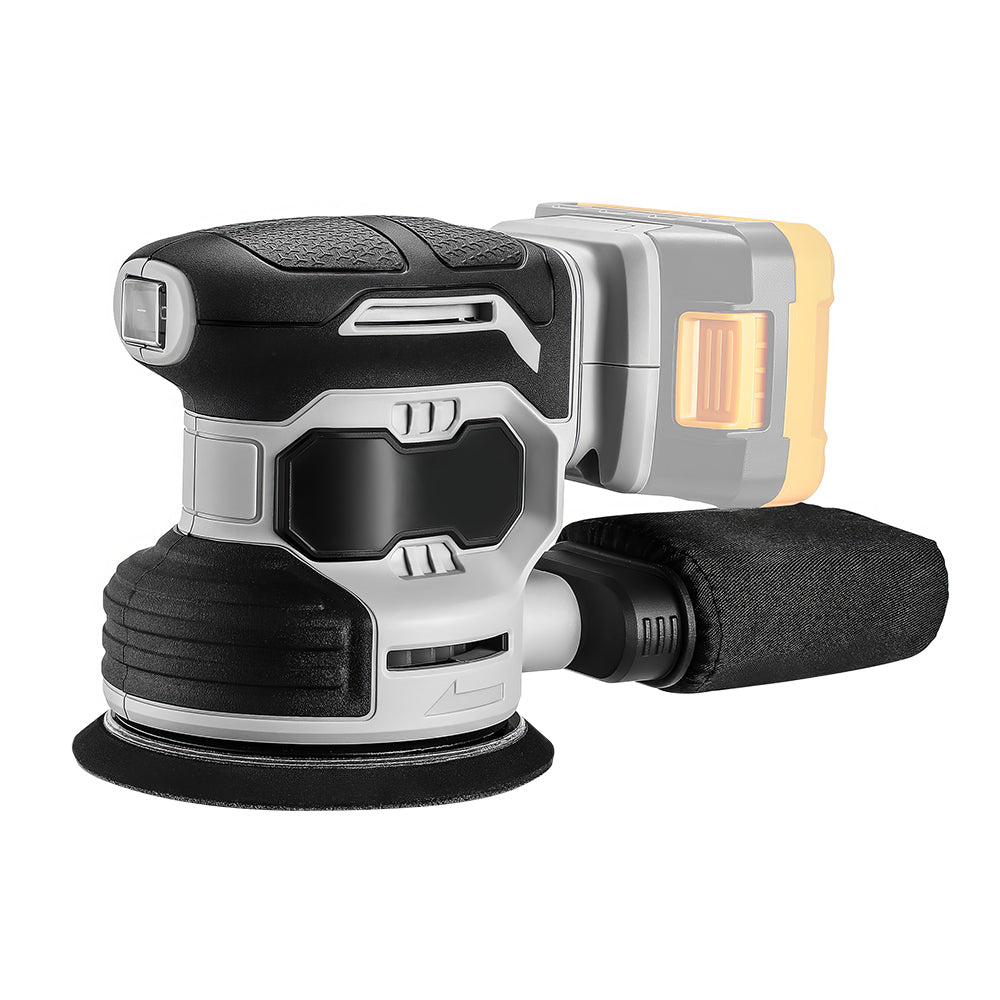 20V Cordless 5-Inch Orbital Sander with 2 Batteries and Sanding Discs