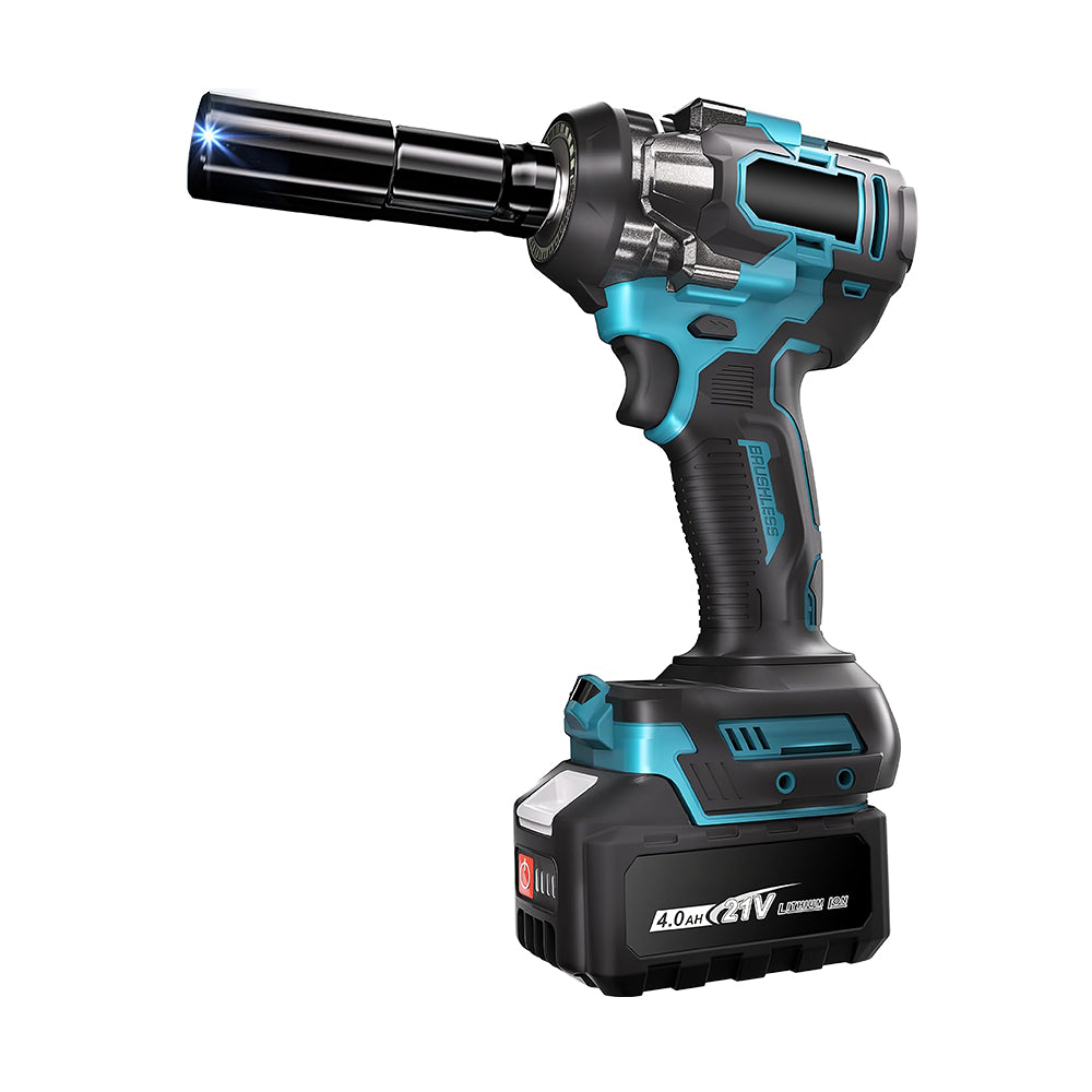 1/2" Brushless Impact Wrench with 2 Batteries, 6 Sockets and Toolbox