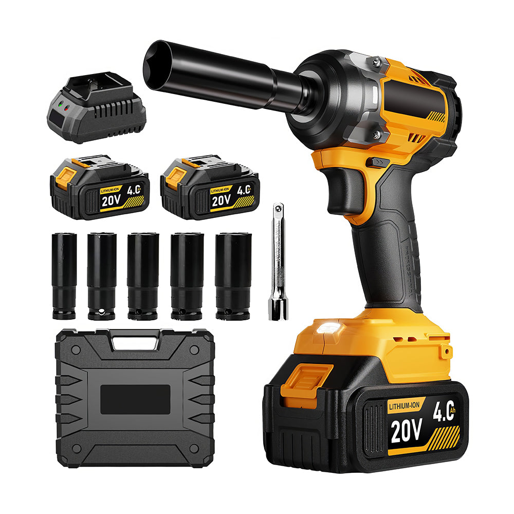 1/2" 20V Brushless Impact Wrench with 2 Batteries and Fast Charger