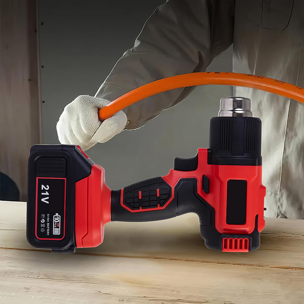 21V Cordless Heat Gun Kit with 2 Batteries and 5 Nozzles