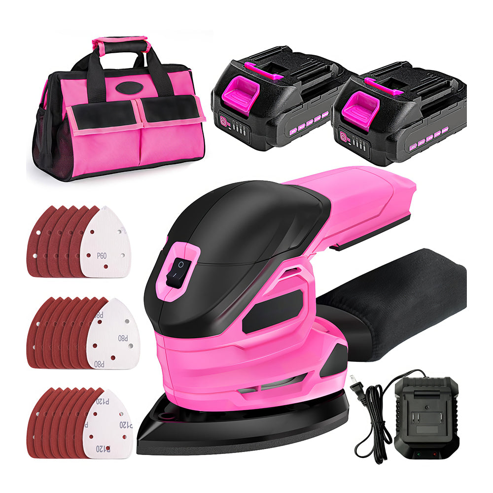 20V Cordless Detail Sander with 22 Sandpapers and Dust Bag