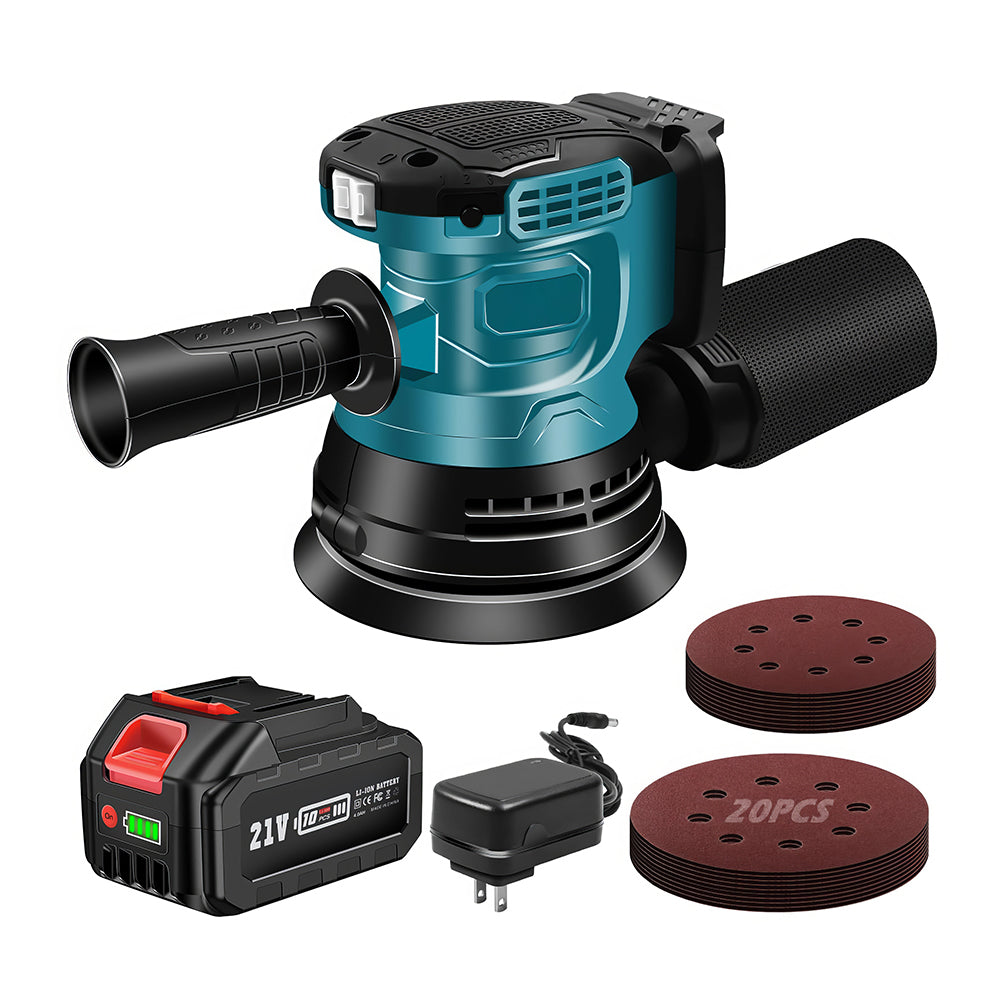 Cordless 18V Orbital Sander Compatible with Makita Batteries – Bare Tool with 20 Sandpapers