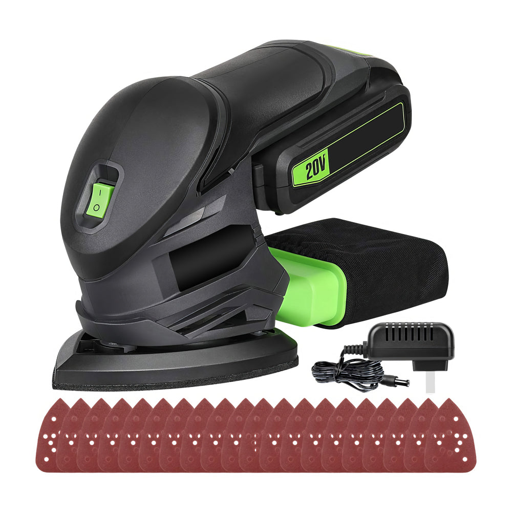 Detail Sander with Dust Box and 20 Sandpapers for Woodworking