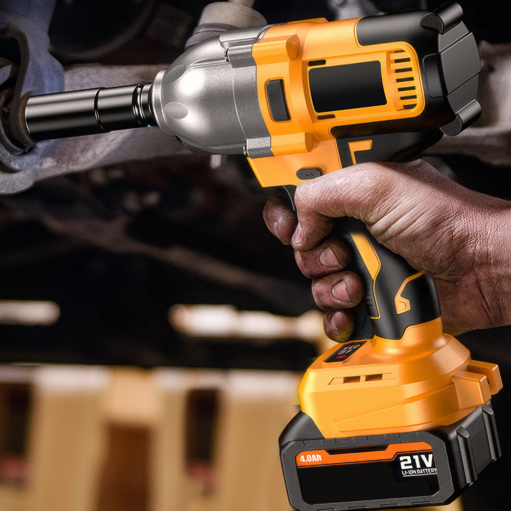 1/2" 21V Brushless Impact Wrench with 2 Batteries, 6 Sockets, and Fast Charger