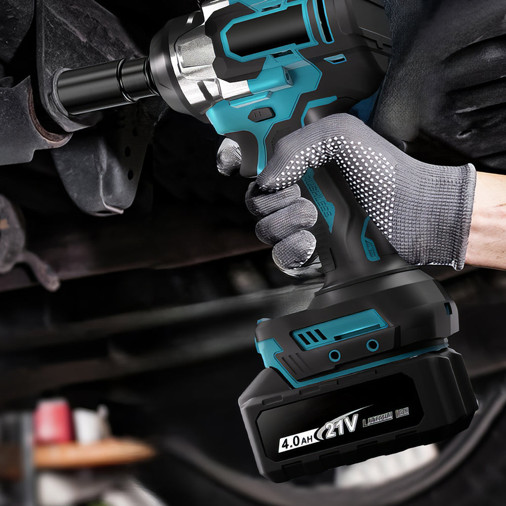 1/2" Brushless Impact Wrench with 2 Batteries, 6 Sockets and Toolbox