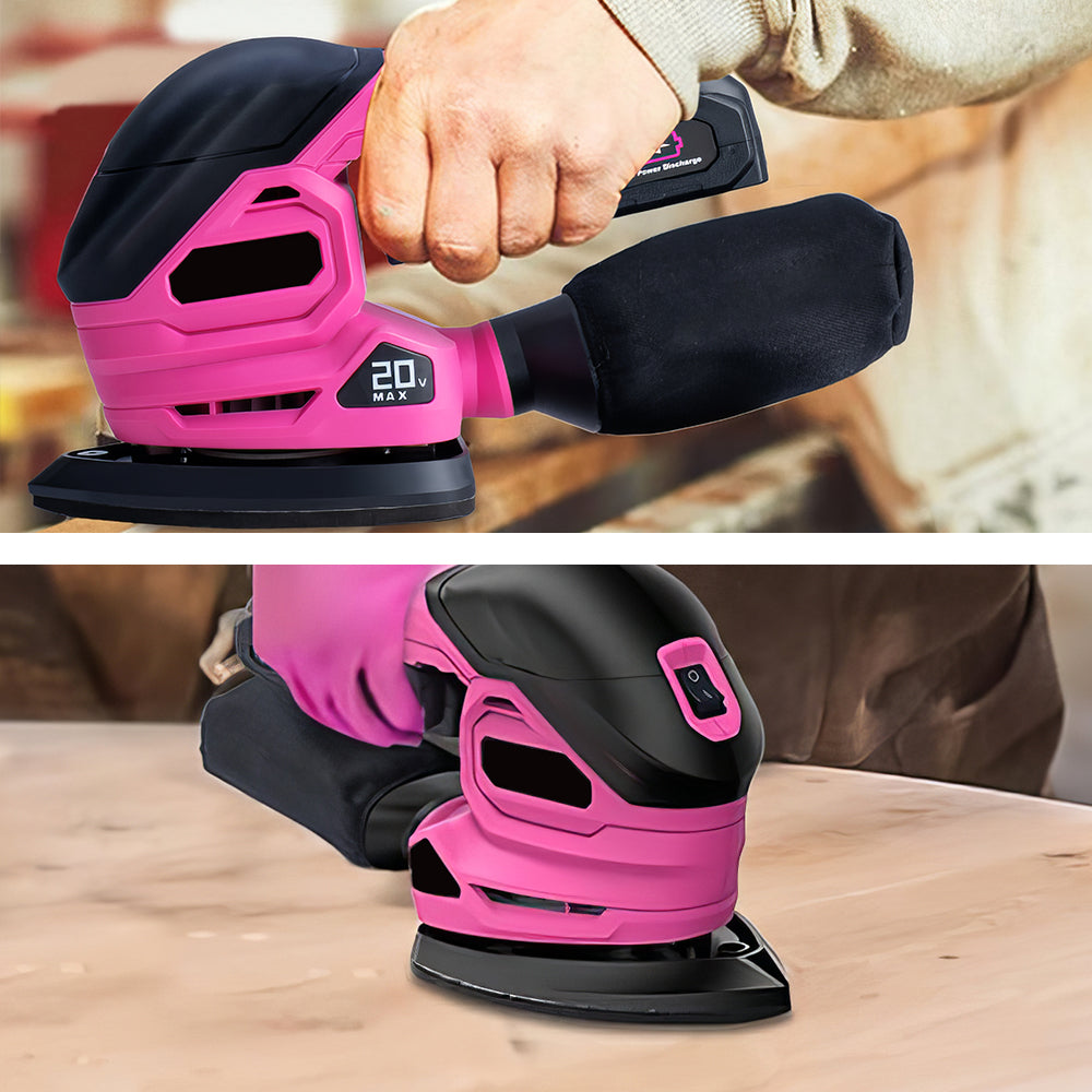 20V Cordless Detail Sander with 22 Sandpapers and Dust Bag
