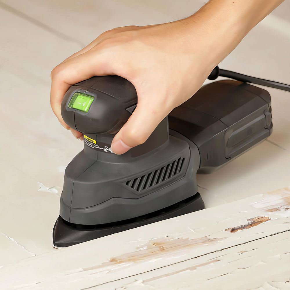 Detail Sander with Dust Box and 20 Sandpapers for Woodworking