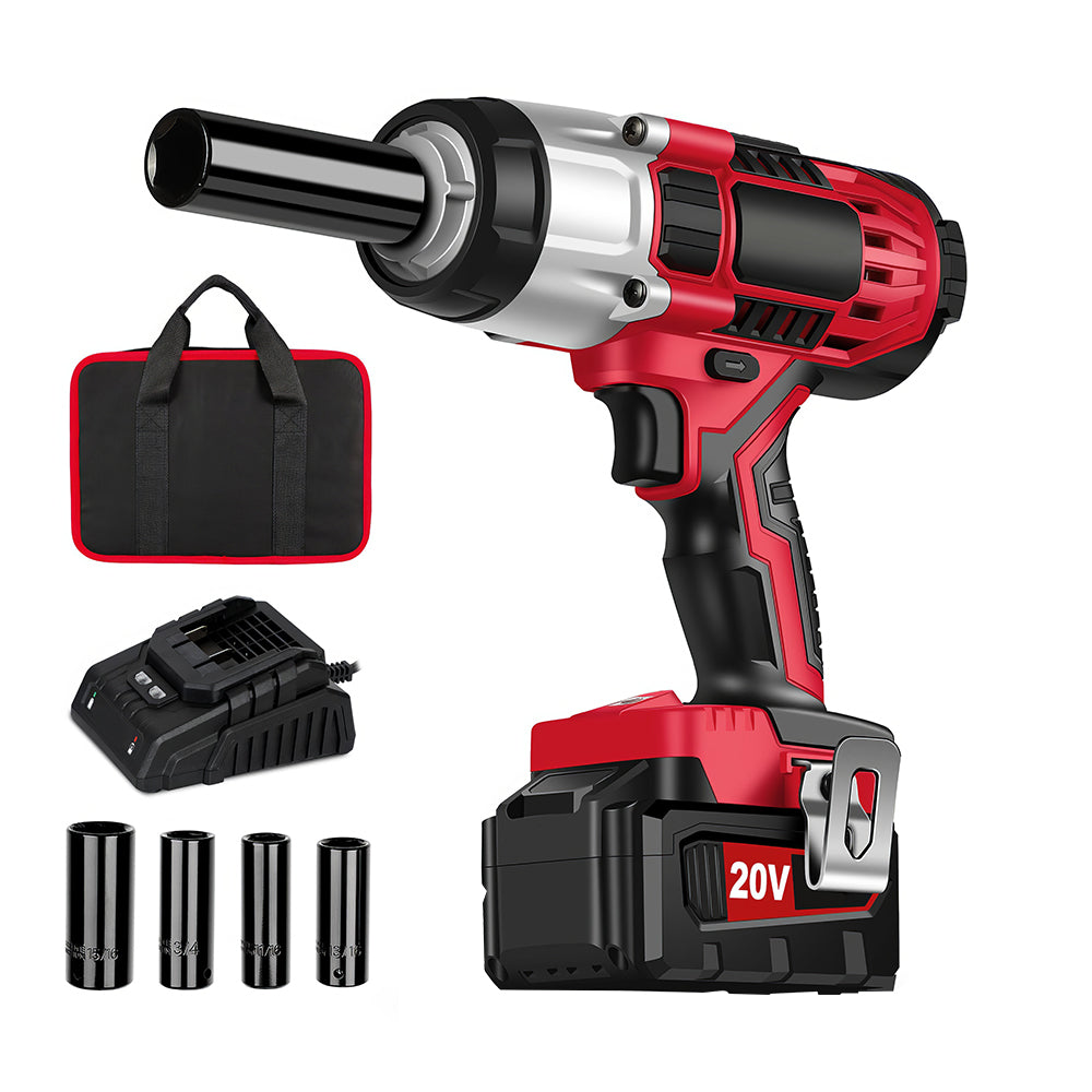 1/2" 20V Brushless Impact Wrench Kit with 3.0Ah Battery and 4 Sockets