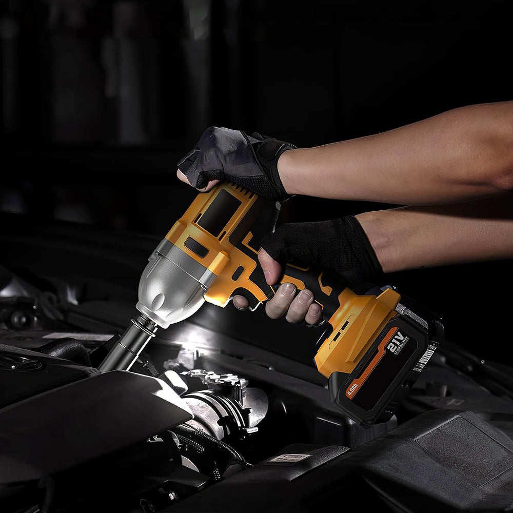 1/2" 21V Brushless Impact Wrench with 2 Batteries, 6 Sockets, and Fast Charger
